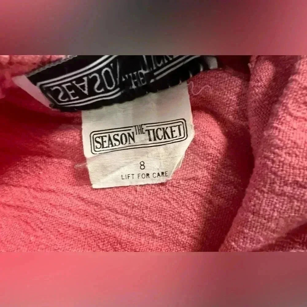Vintage 80s Salmon High Waisted Shorts The Season Ticket. Size:8 - Picture 7 of 8